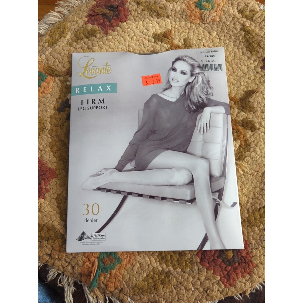 New Levante 30 Denier Relax Firm Leg Support 5 XXTall‎ Fango Brown Made Italy